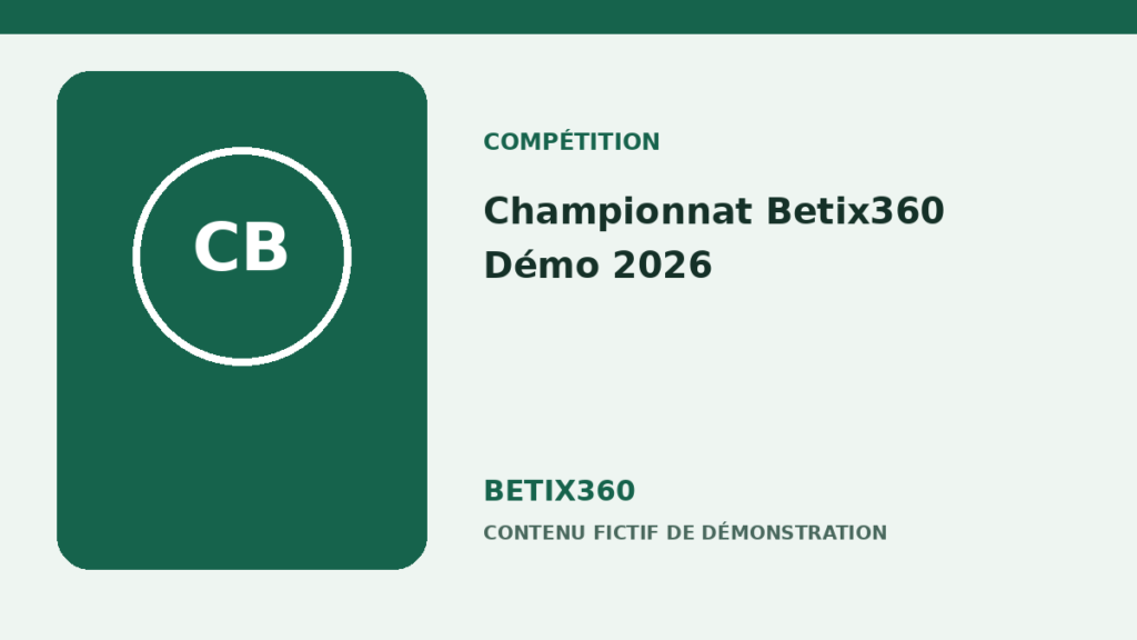 Illustration de démonstration pour Championnat Betix360 Démo 2026
