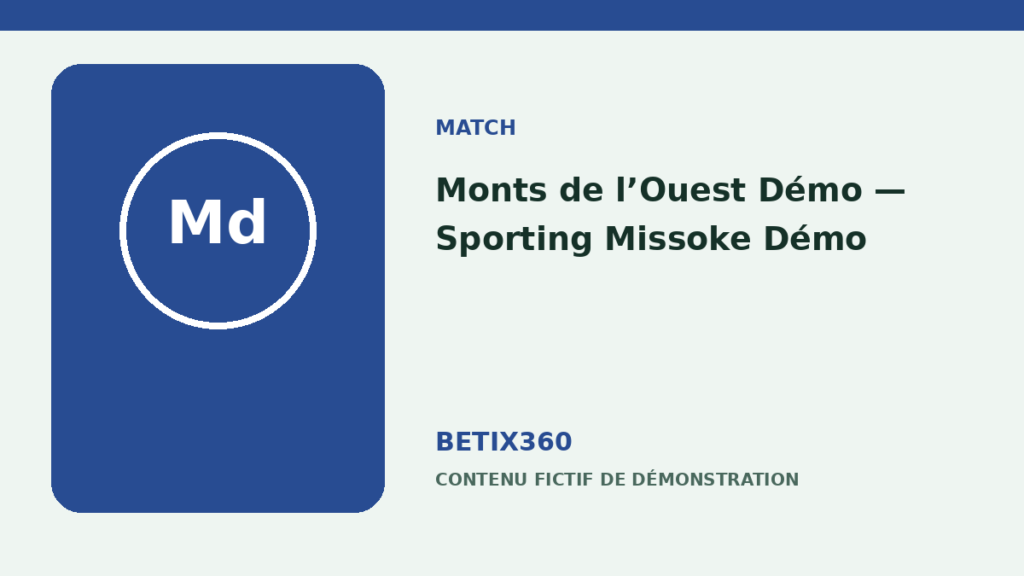 Illustration de démonstration pour Monts de l’Ouest Démo — Sporting Missoke Démo