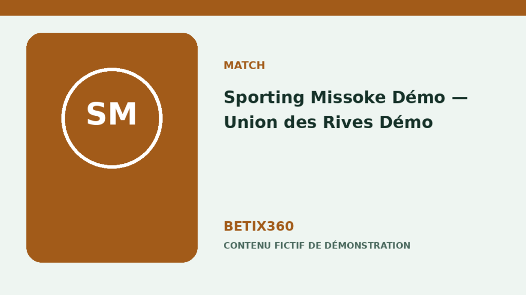 Illustration de démonstration pour Sporting Missoke Démo — Union des Rives Démo