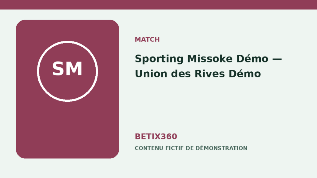 Illustration de démonstration pour Sporting Missoke Démo — Union des Rives Démo