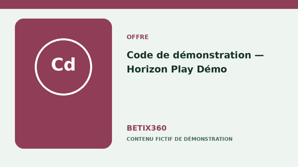 Illustration de démonstration pour Code de démonstration — Horizon Play Démo