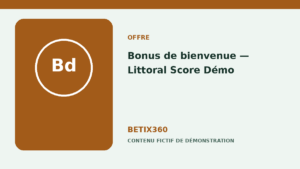 Illustration de démonstration pour Bonus de bienvenue — Littoral Score Démo