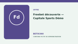 Illustration de démonstration pour Freebet découverte — Capitale Sports Démo