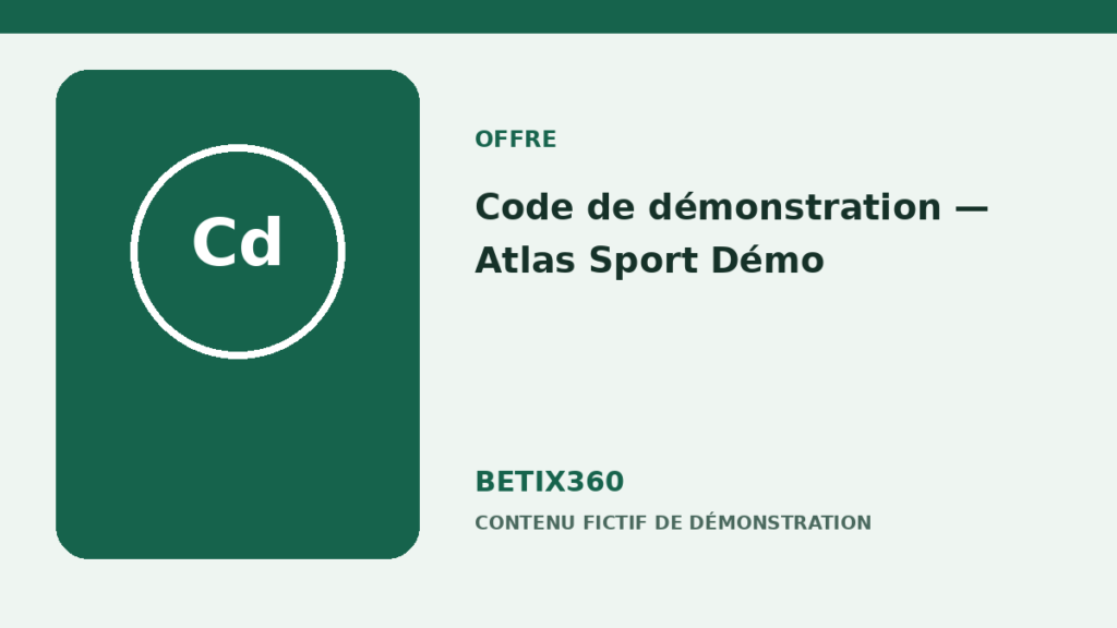 Illustration de démonstration pour Code de démonstration — Atlas Sport Démo