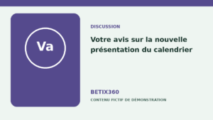 Illustration de démonstration pour Votre avis sur la nouvelle présentation du calendrier